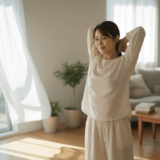 肩と背中のストレッチ