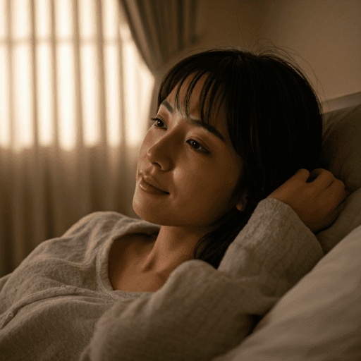 Relaxed Japanese woman