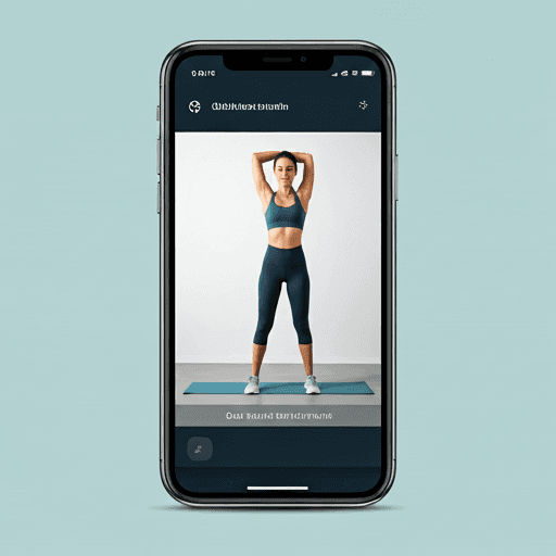 Mobile phone display showing a guided stretch
